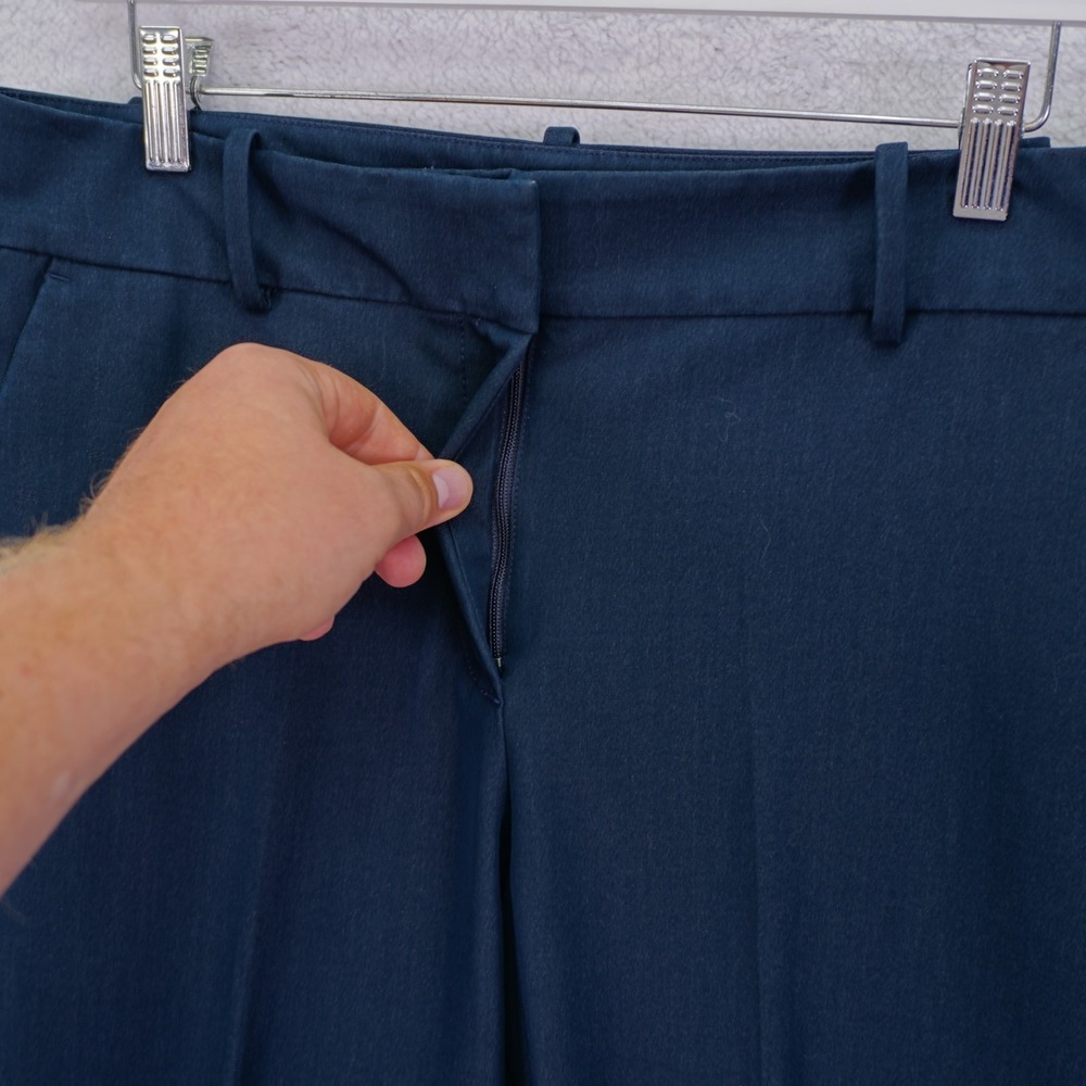 Ann Taylor Factory Blue Dress Pants Pants -6- Polyester Rayon Spandex 33 / 27 Mi - Picture 2 of 6